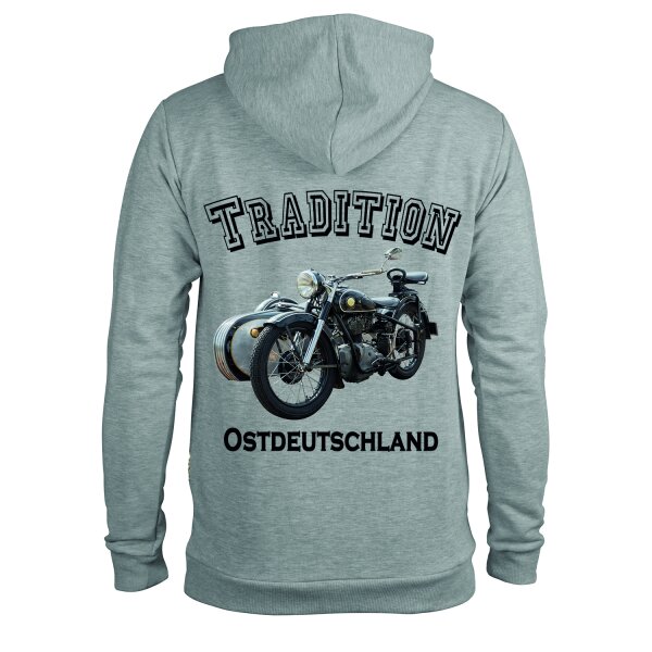 Hoodie Pullover Motiv "Tradition Ostdeutschland Simson AWO Beiwagen"  XL