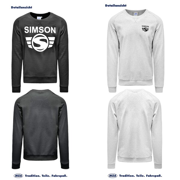 Herren Sweatshirt Motiv Simson in grau und schwarz verschiedenen Größen