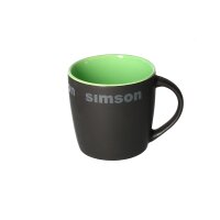Simson Tasse schwarz / grün mit Simson Schriftzug