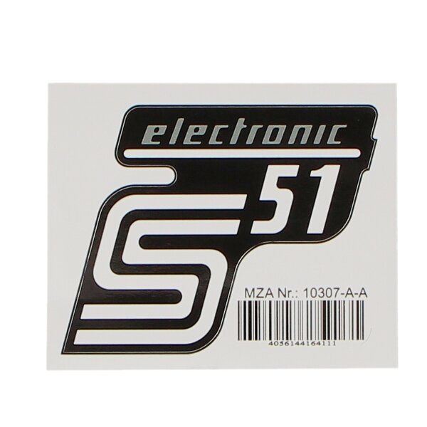 Klebefolie Aufkleber Seitendeckel Simson S51 electronic silber