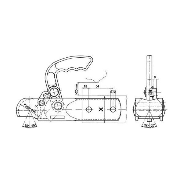 Kugelkupplung für DDR Anhänger HP / KK92 F 60
