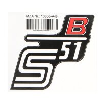 Premium Seitendeckel Aufkleber Simson S51 B rot