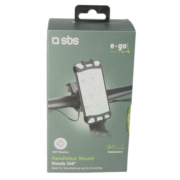 SBS Handlebar Mount - Steady 360° for Smartphone up to 6.5 Handy-Halterung  für Fahrräd & E-scooter