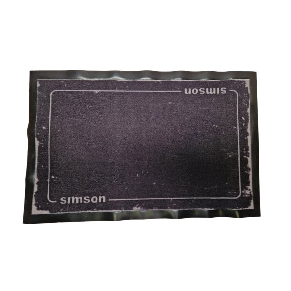 Schwarze Fußmatte mit SIMSON Schriftzug Used-Look  36 x 56 cm